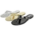 Sunny Feet by Journee Women's Rhinestone Accent Flip Flops