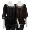 FINAL SALE Simply Irresistible Women's Embroidered Chiffon Tunic