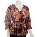 Alisa M Women's Plus Size Patchwork Design Top
