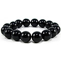 Sterling Silver Black Ceramic Bead Stretch Bracelet