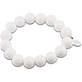 Sterling Silver White Ceramic Bead Stretch Bracelet