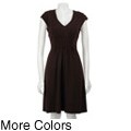 Calvin Klein Women's Ponte V-neck Dress