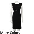 Calvin Klein Women's Belted Cap Sleeve Ponte Dress