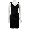 Calvin Klein Women's Stretch Satin V-neck Dress