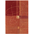 Red Swirls Wool Rug (2'2 x 7'10)