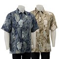 Caribbean Joe Men's 'Linear Leaves' Linen Shirt