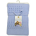 Piccolo Bambino Blue Cotton Knitted Baby Blanket
