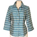 Austin Reed Women's Blue Striped Shirt Jacket