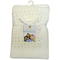 Piccolo Bambino White Cotton Knitted Baby Blanket