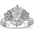 14k Gold White Topaz Diamond Ring