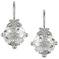 14k Gold White Topaz and Diamond Earrings