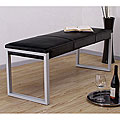 Manhattan Black Leather Bench