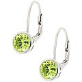 Sterling Silver Green Cubic Zirconia Earrings 