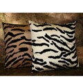 Zebra Flocked Faux Silk Pillow