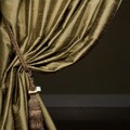 Signature Antique Gold 108-inch Textured Silk Curtain Panel