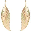 10k Yellow Gold Mother of Pearl Leaf Earrings