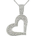 10k White Gold 1/4ct TDW Diamond Heart Necklace (I-J, I2-I3)