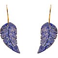10k Yellow Gold Sodalite Leaf Earrings