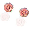 10k Yellow Gold Rhodanite Flower Stud Earrings
