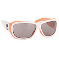 Dragon Pinup White Opaque/ Peach Sunglasses with Grey Lenses