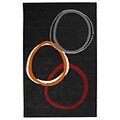 Circles Charcoal New Zealand Wool Rug (5' x 8')