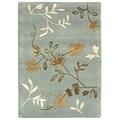Hand-tufted Light Grey Vines New Zealand Wool Rug (2' x 3')