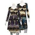 Kaelyn-Max Women's Printed Long-sleeve Dress