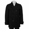 Guess Men's Black Wool Blend Peacoat