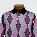 In Fiamme Black and Lilac Argyle Polo Shirt