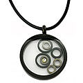 Black Stainless Steel Captive Coil Necklace