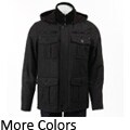 Black Rivet Men's Hooded Wool Blend Coat