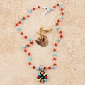 Beaded Necklace with Flower Pendant (Native American)