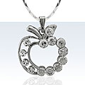 Rhodium-plated Crystal Apple Necklace