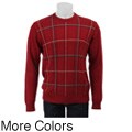 Oscar de la Renta Men's Windowpane Crewneck Sweater