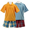 High Energy Toddler Boy's 2-piece Shirt/ Plaid Shorts Set