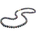 14k Gold Black Freshwater Pearl Necklace (6-6.5 mm)