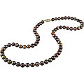 14k Gold Brown Freshwater Pearl 24-inch Necklace (6-6.5 mm)
