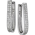 18k White Gold 2ct TDW Diamond Hoop Earrings (G-H, I1)