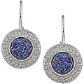 14k Gold Blue Sapphire and 1/5ct TDW Diamond Earrings