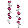14k Gold Ruby and 1/10ct TDW Diamond Earrings