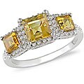 14k Gold Citrine and 1/3ct TDW Diamond Ring (H-I, I1-I2)