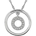 14k White Gold Circle Diamond Necklace
