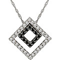 14k Gold 1/3ct TDW Black and White Diamond Necklace (G-H, I1)