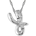 14k White Gold Initial Y Diamond Accent Necklace