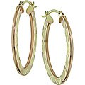 10k Two-tone Gold Hoop Earrings