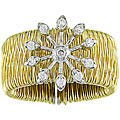18k Gold 1/5ct TDW Adjustable Snowflake Ring
