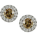 14k Gold 1ct TDW Brown/ White Diamond Stud Earrings (H-I, I1-I2)