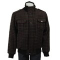 Sean John Men's Wool Blend Plaid Bomber Jacket