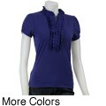August Silk Women's Ruffle-front Top