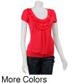 August Silk Women's Ruffle-neck T-shirt